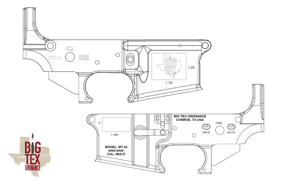 Big Tex Ordnance AR-15 Lower Receiver | Big Tex Ordnance