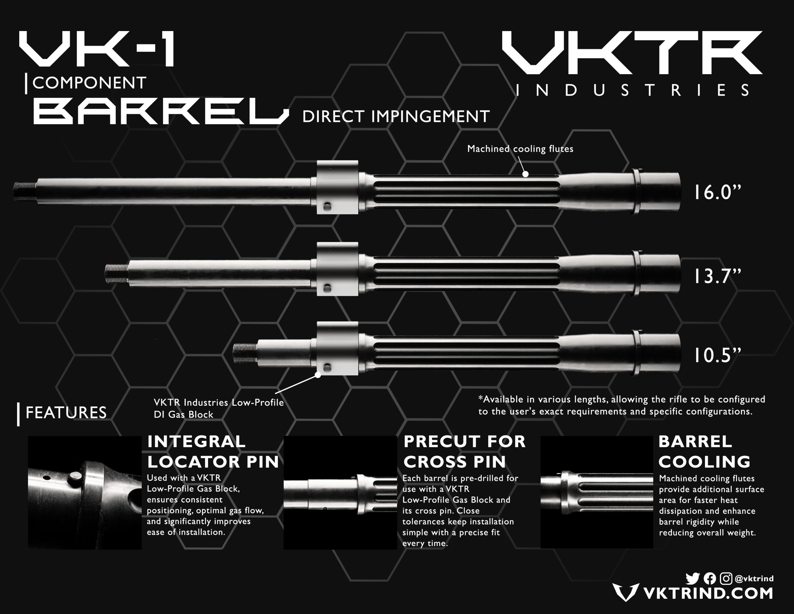 VKTR Industries Hammer Forged DI Barrels with Custom Gas Block - Image 4