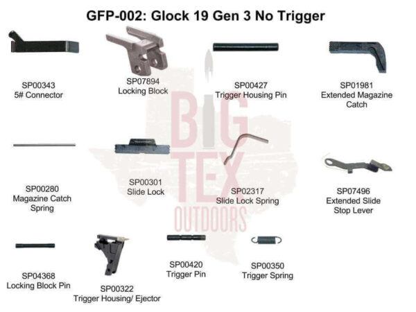 .Glock OEM Frame Parts Package 9mm