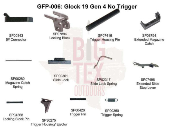 .Glock OEM Frame Parts Package 9mm